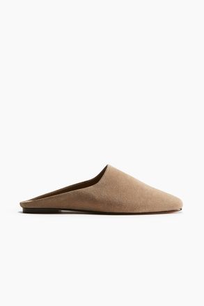H&M Mules aus Veloursleder - Beige