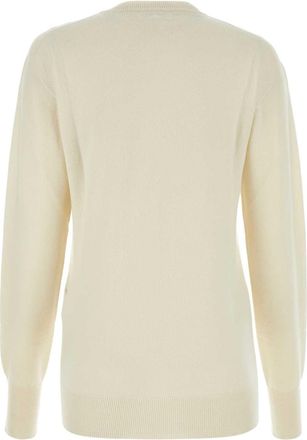 Jil Sander Womens Cashmere Crewneck Sweater White