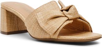 Anne Klein Kizmet Bow Slide Sandal in Natural Raffia at Nordstrom, Size 6.5