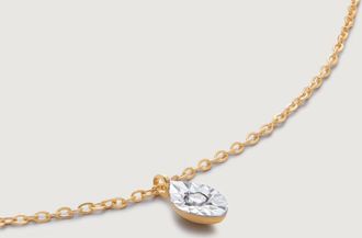 Monica Vinader Gold Diamond Marquise Chain Necklace Adjustable 41-46cm/ 16-18 Diamond
