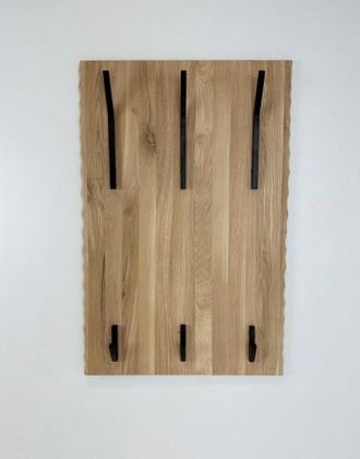 ANDAS Garderobenpaneel »Belfort« B/T/H: 60/90/9 cm, aus Eichenholz, FSC zertifiziert, mit 6 Metallhaken