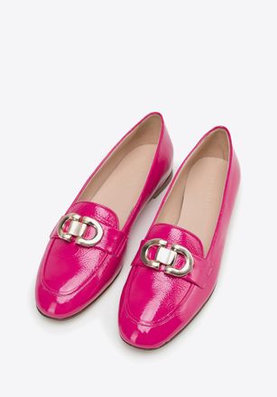 Wittchen Dames mocassins van lakleer met decoratieve gesp, roze