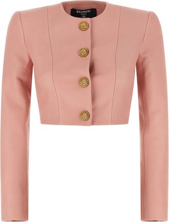 Balmain Pink Crew Neck Blazer