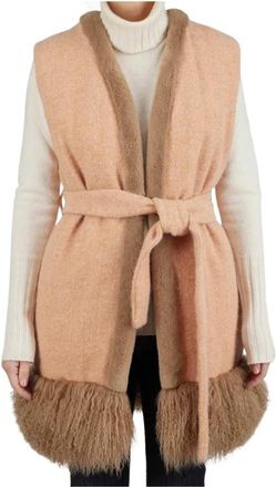 Kiton Mink Fur Overcoat - Dames - Bodywarmers - Beige - S - Jassen