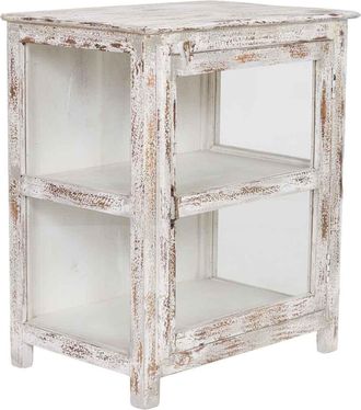 Wanderlust Deco Vitrina De Madera Blanca Acabado Artesanal 67x46x80cm