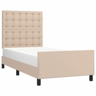 vidaXL Vidaxl - Estructura Cama Sin Colch&oacute;n Cuero Sint&eacute;tico Capuchino 100x200cm