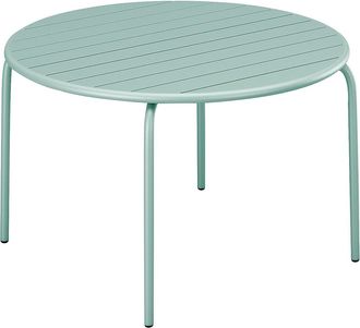 Vente-Unique Mesa redonda de jard&iacute;n D.130 cm en metal - Verde almendra - MIRMANDE de MYLIA