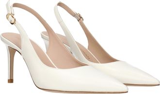 Stuart Weitzman Leather Slingback Pump - Beige