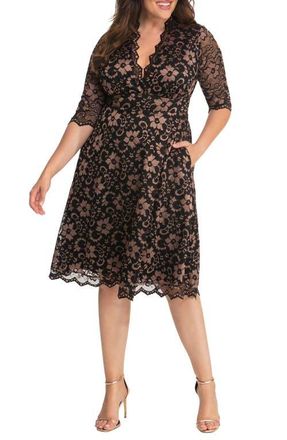 Kiyonna Mon Cheri Lace Cocktail Dress in Black at Nordstrom, Size 0X