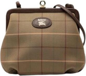Burberry Pre-owned Canvas Crossbody Bag - Dames - Vintage Schoudertas - Bruin - ONE Size - Leer - Vintage