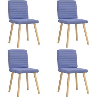 vidaXL Sillas De Comedor 4 Uds Tela Azul Jeans Vidaxl