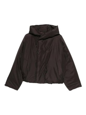 Homme Pliss&eacute; Issey Miyake Cappotto Duvet con cappuccio - Marrone