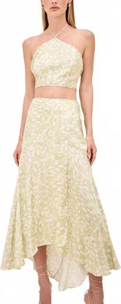 Alexis Nali Halter-Style Crop Top In Pistachio Mirage