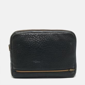Alexander Wang Black Pebbled Leather Agenda Pouch