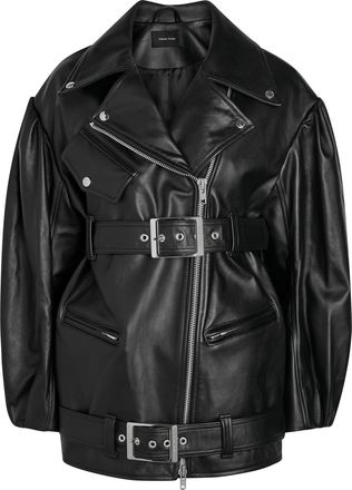 Simone Rocha Simone Rocha Puff Sleeve Belted Leather Biker Jacket - Black - 10 (UK10 / S)