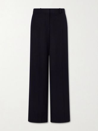 The Row Pantaloni A Gamba Larga In Lana Dender - Blu