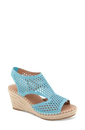 Gentle Souls Cody Espadrille Wedge Sandal in Milky Blue Suede at Nordstrom, Size 6.5