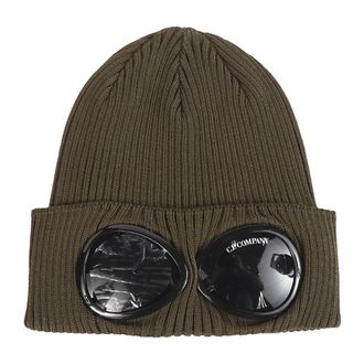C.P. Company Beanies, male, Green, Size: ONE SIZE Cotton Goggle Beanie