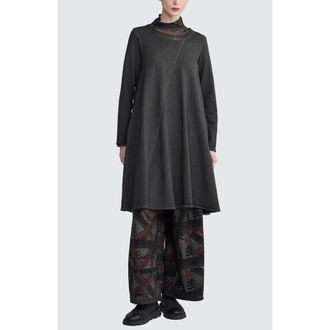 Luukaa D'Celli Fay Diagonal-Cut Jersey Dress in Misty Black at Nordstrom, Size 10