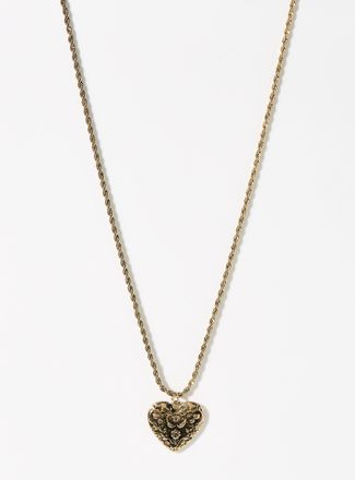Simons Womens Antique heart medallion twisted chain