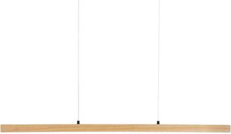 Beliani Lámpara Colgante led Diseño Minimalista con Mando a Distancia Regulador de Luz Madera de Roble Tono Claro Stewarts