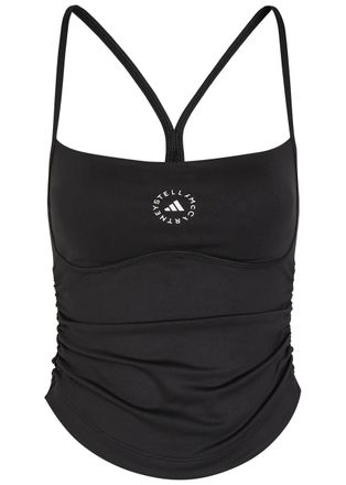 Stella McCartney Adidas X Stella Mccartney Studio Logo-print Stretch-jersey Tank top - Black - S (UK8-10 / S)