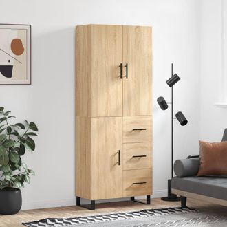 vidaXL Vidaxl - Aparador Alto Madera Contrachapada Color Roble 69,5x34x180 Cm