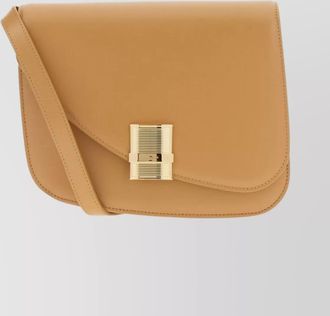 Ferragamo medium fiamma crossbody bag in camel leather