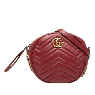 Gucci Pre-owned Cross Body Bags, female, Red, Size: ONE SIZE Pre-owned GG Marmont Shoulder Bag