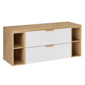 Petits Meubles Mueble bajo lavabo 120cm 4 huecos paneles laminados blanco