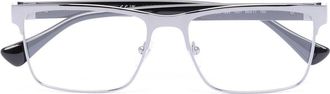 Versace rectangle-frame glasses - men - Acetate/Metal - 58 - Silver