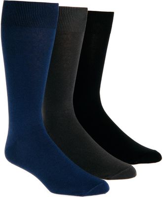 Lorenzo Uomo Assorted 3-Pack Cotton Blend Dress Socks in Taupe Multi at Nordstrom Rack