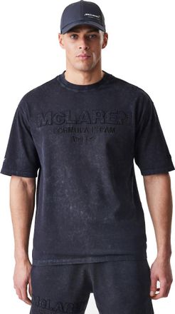 New Era McLaren Formula 1 Team T-Shirt, Washed Black and Grey, Oversized Fit, Official Collection (UK, Alpha, XL, Regular, Regular, Black)