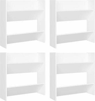 vidaXL Vidaxl - Wall Shoe Cabinets 4 pcs White 60x18x60 cm Engineered Wood