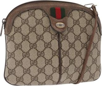 Gucci Pre-owned Cross Body Bags, female, Beige, Size: ONE SIZE Pre-owned Canvas Cross Body Bag