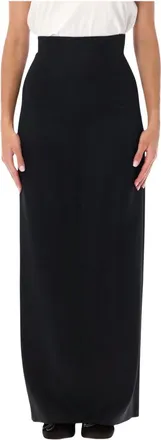 Maison Margiela Gonna Colonna in Lana Vergine a Vita Alta - - Trousers - Donna - Nero - L