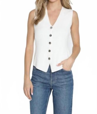 Drew Juno Button Front Vest In White
