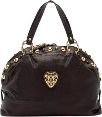 Gucci Pre-owned Handbags, female, Brown, Size: ONE SIZE Pre-owned Leather Handbag