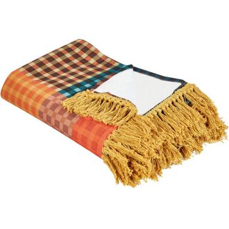 Beliani Beliani - Manta De P&iacute;cnic Para Exterior Con Correa Tejido Patr&oacute;n De Cuadros 200 X 200 Cm Multicolor Buili