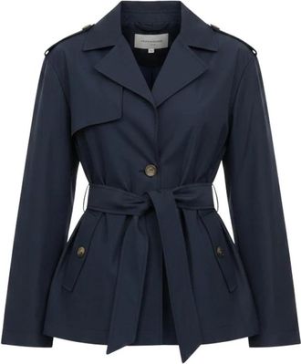 Caf&egrave;noir Technische Trenchcoat - Dames - Trenchcoats - Blauw - L - Leer - Jassen