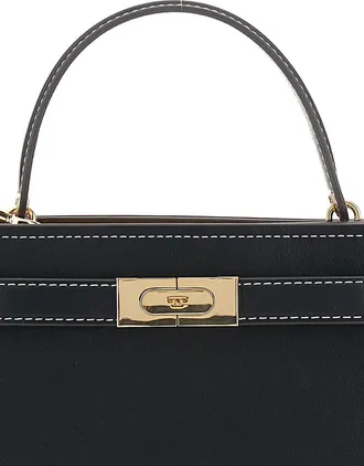 Tory Burch Womens Shoulder Bag Lee Radziwill Black Leather Cowhide Handbags Hand