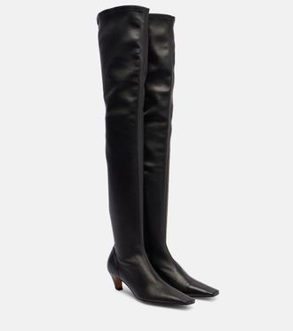 Khaite Arizona 50 leather over-the-knee boots