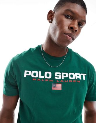 Polo Ralph Lauren Sports Capsule - T-shirt verde con logo