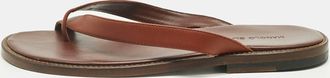 Manolo Blahnik Brown Leather Crisscross Flat Slide