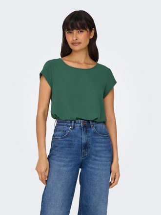 Only Kurzarmbluse ONLY ONLVIC - feminines Blusenshirt in lockerer Form, Damen, Gr. 34, gr&uuml;n (sycamore), Web, Obermaterial: 97% Polyester, 3% Elasthan, unif