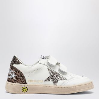 Golden Goose Sneakers Ballstar in pelle bianche/glitter