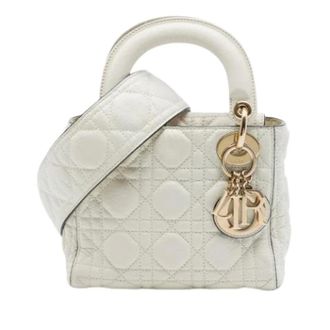 Dior Pre-owned Mini Lady - Dames - Pre-owned - Wit - Maat: ONE Size Leer