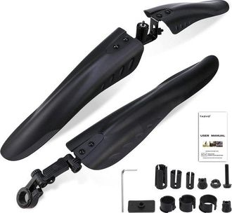 OEM Set Di Parafanghi Per Bicicletta, Ruota Anteriore E Posteriore, Per Uso Esterno, Regolabili, Lunghezza 40 Cm, Colore Nero