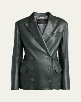 Giorgio Armani Tailored Leather Blazer Jacket
