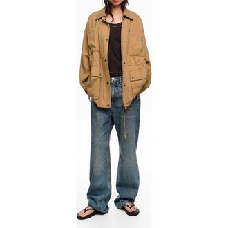 Bimba & Lola Jacket With Adjustable Waist in Camel at Nordstrom, Size Medium Eu